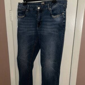 DKNY Men’s Dark Blue Straight Leg Jeans